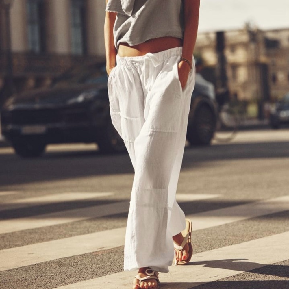 Zara - Linen Blend Cargo Pants